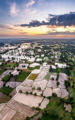 Ta Pa rice fields are beautiful in the morning