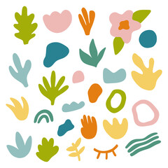 Trendy abstract elements in boho style.Modern hand drawn minimal abstract form.