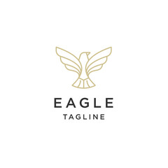 Elegant eagle birds with line art style logo design template flat vector