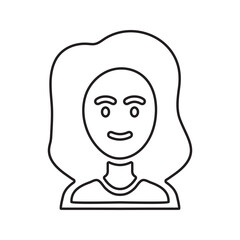 Women face simple icon. Editable black vector illustration.