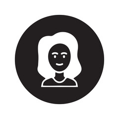 Women face simple icon. Editable black vector illustration.