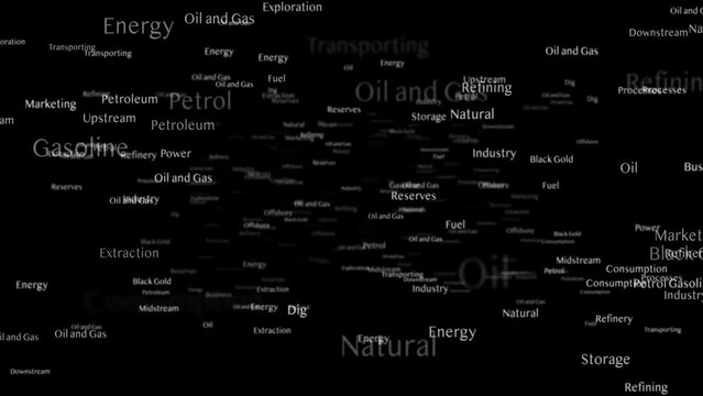 OIL AND GAS Keywords Animation, Background, Loop, 4k
