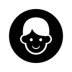 Woman Icon. Hair Vector design. Black editable vector graphics.
