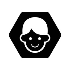 Woman Icon. Hair Vector design. Black editable vector graphics.
