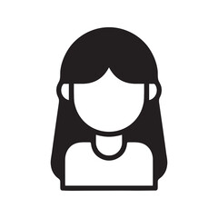 Woman long hair icon for beauty salon
