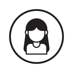 Woman long hair icon for beauty salon