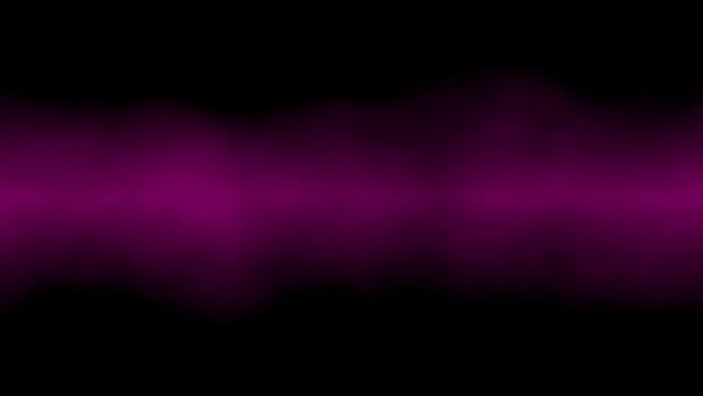 Glowing magenta pink mist texture on black background for web design presentation application. Smoke effect seamless animation. Dark template with text space. Neon graphic layout. Club or DJ set cover