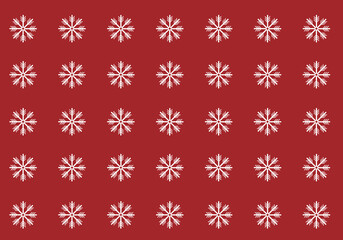 Christmas red background with snowflakes