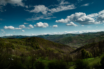 Spring nature landscape in Apuseni Mountains Romania