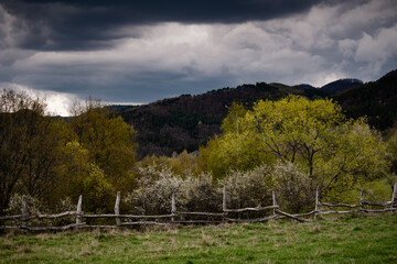 Spring nature landscape in Apuseni Mountains Romania