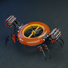 Drone carrying missile.3D artwork.3D rendering.3D illustration