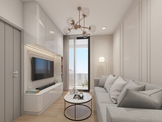 Obraz na płótnie Canvas 3d rendering of interior living room