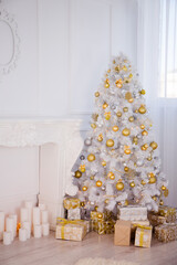 Christmas morning near the Christmas tree