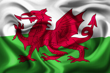 3d illustration of wales flag
