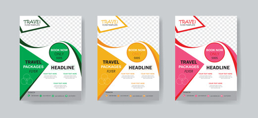 Travel Packages Flyer Template Design Print Ready 
