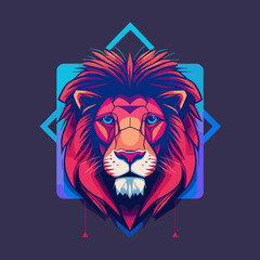 Lions Head mascot logo design illustration for sport or e-sport