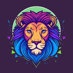 Lions Head mascot logo design illustration for sport or e-sport