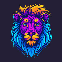 Naklejka na ściany i meble Lions Head mascot logo design illustration for sport or e-sport