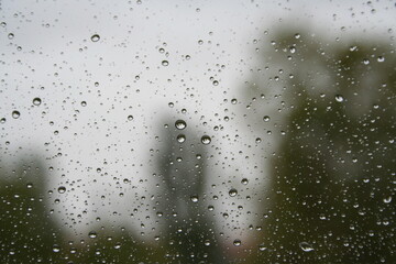 Rainy bubbles on a window