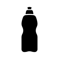 Bottle icon. Black silhouette. Vertical front side view. Vector simple flat graphic illustration. Isolated object on a white background. Isolate.