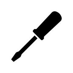 Screwdriver icon. Black silhouette. Front side view. Vector simple flat graphic illustration. Isolated object on a white background. Isolate.