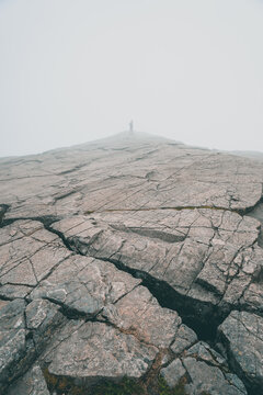 Preikestolen During Moody Weather In Autumn Norway