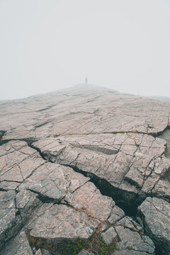 Preikestolen During Moody Weather In Autumn Norway