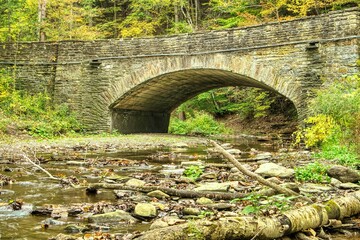 old stone bridge in autumn