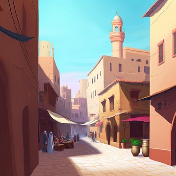 Streets of the old city Diriyah near Ar Riyadh, Kingdom of Saudi Arabia