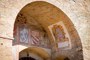 Frescos in San Gimignano, Italy.