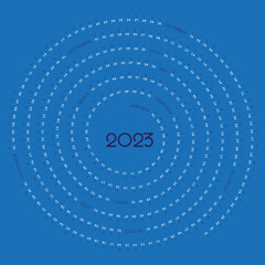 2023 calendar spiral calendar blue color