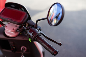 electric scooter throttle close up
