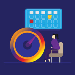 Need more time concept, time management vector