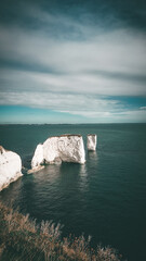 White cliffs Old Harry Rocks in South England