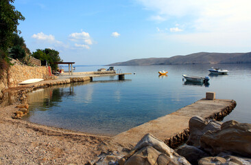 Beach Area of Miškovići on Pag Island, Croatia
