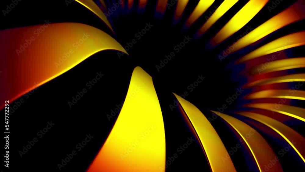 Aufkleber black background. design. orange rays creating a circle in the animation that moves apart in opposit