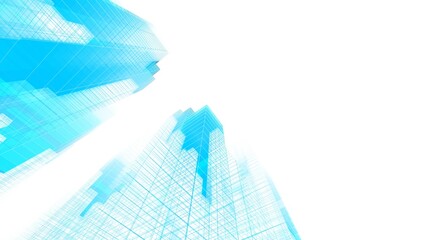 Abstract architectural drawing 3d illustration