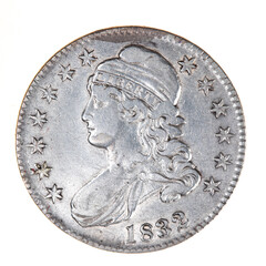 1832 Silver United States 50 Cent Capped Bust Coin