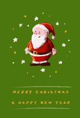 christmas card with santa claus