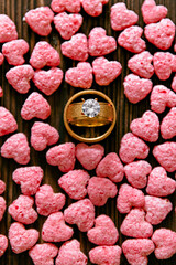 Flakes. Breakfast. Romance. Wedding rings
