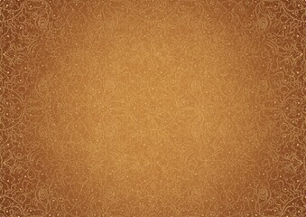 Fototapeta premium Hand-drawn unique abstract ornament. Golden splatters and light yellow on a darker yellow background and vignette in golden glitter on a darker background color. Paper texture. A4. (pattern: p07-2b)