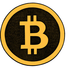 Bitcoin HB pencil handmade drawing
