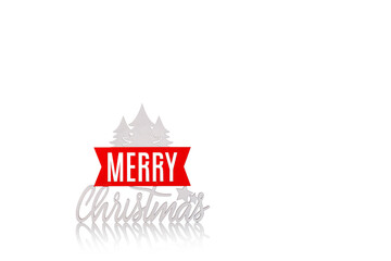 beautiful inscription, Merry Christmas sign on a white background
