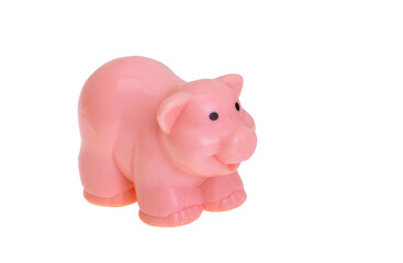 figurine of pink pig isolated
