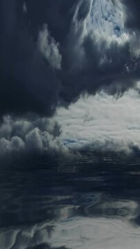 Stormy Clouds Over Dark Water vertical video