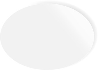 Empty white rounded sticker template isolated on transparent background.
