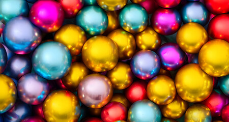 Fototapeta na wymiar Digital Illustration Christmas Coloured Balls Pattern Background