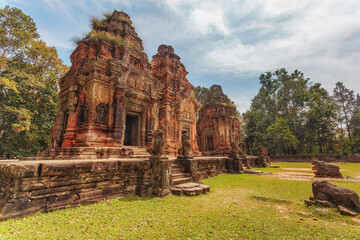 Ruins of Bat Chum temple in Angkor temple complex in Cambodia