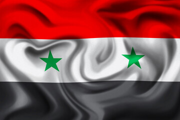 3d illustration, flag of syria