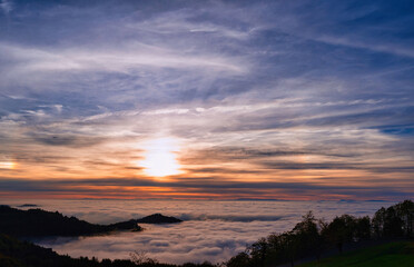 sunset in the mountains